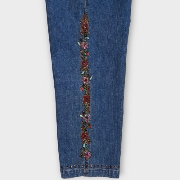 Vintage Y2K Chico's Design Beaded Embellished Jeans - Picture 3 of 16